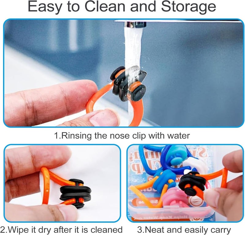 KYLELOVE Swimming Nose Clip,Silicone Waterproof Pool Nose Plugs for Swimming and Diving Multi Color Swim Nose Clip for Kids(Age 7+) Adults with Storage Box 10 Packs - Image 5